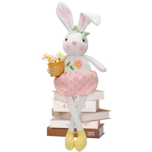 Easter Bunny Plush Decor Rabbit 17.3 inch Standing Sitting