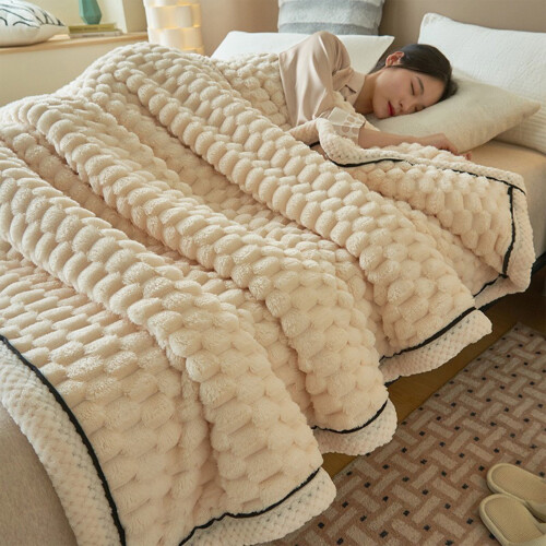 Reversible Sherpa Fleece Blanket Queen Size