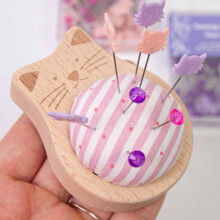 Sewing Pin Holder Round DIY Craft Cushion Pink