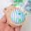 Sewing pin holder round blue cushion for beginners 1