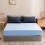 King Size Fitted Sheet Blue Brushed Microfiber 70x60x11.8 In 1