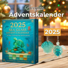 Adventskalender mit Meeresglas-Tieren, 24 Tage