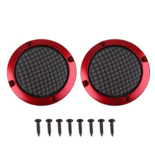 Car Subwoofer Grille Black Protective Metal 2 Pcs