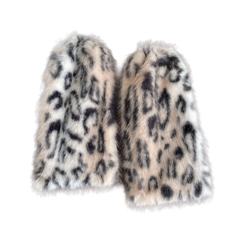 Women's Leopard Leg Warmers Plush Winter Boot Cuffs