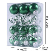 Herrnalise Christmas plastic ornaments balls green 24 pcs