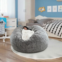 Housse de canapé-lit ronde douce et lavable Lazy Sofa Bed 35 x 71 pouces
