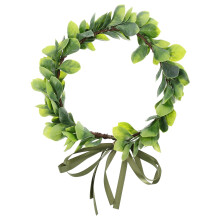 Faux Green Leaves Wreath Headwear for Bride