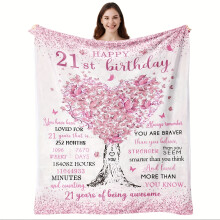 Purple Floral Heart Tree Throw Blanket 21st Birthday