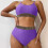 Women's Purple Bikini Set with Chain Decor and 4-Way 1