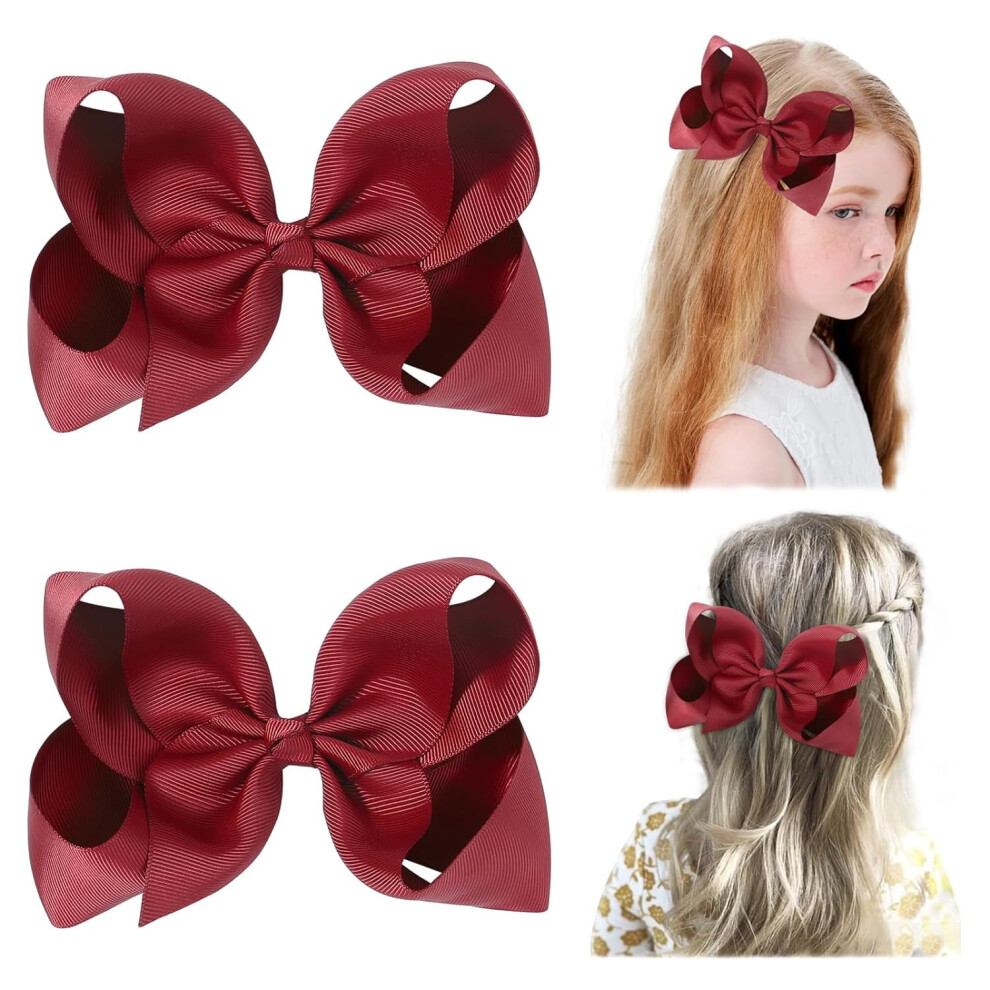 Hair Bows for Girls with Alligator Clips White 2 PCS