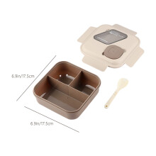 Mikrovågssäker Bentobox med avdelare och såskopp, brun