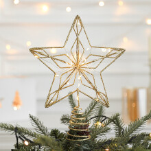 Christmas Tree Star Light Topper Shimmery Decoration