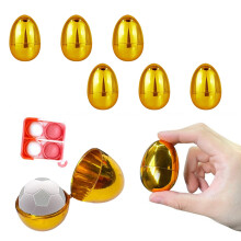 Ensemble d'œufs de Pâques en plastique doré – Coque dure, à remplir,