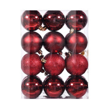 Boules de Noël décoratives en plastique électroplaqué, 24 pièces