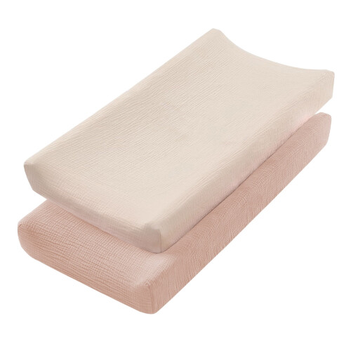 Cotton Changing Pad Covers with Elastic Straps 2 pcs