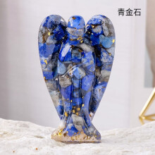 Natural Blue Crystal Angel Ornament Resin Handicraft 1 Piece