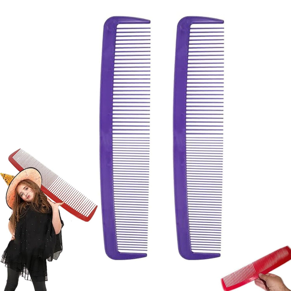 Giant Clown Comb Purple Wide-Tooth Hair Comb Set 2PCS