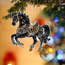 2D Christmas Hanging Ornament Acrylic Black 1 piece