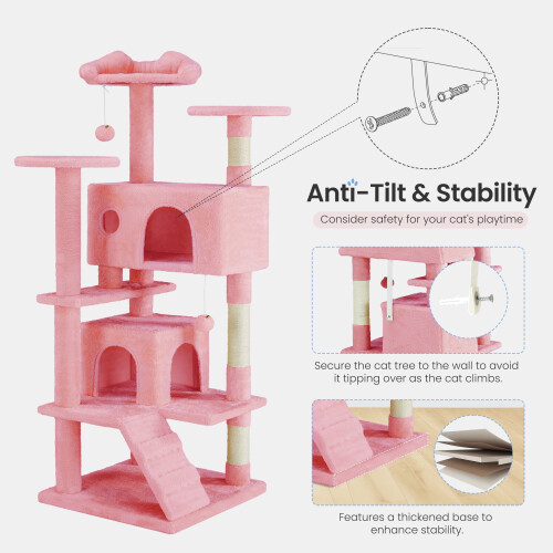 Cat Tree Tower for Indoor Cats 54 Inch Multi-Level 1