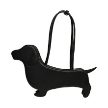 Schultertasche aus PU-Leder mit Dackelmotiv für Damen