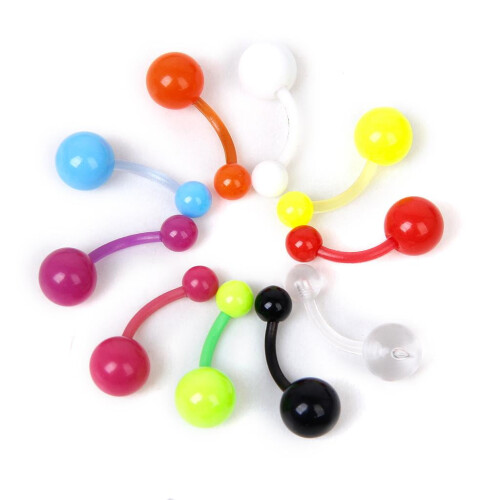 Curved Barbell Navel Ring 12mm 10 pcs