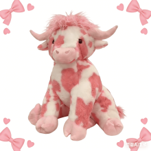 Peluche di mucca delle Highlands rosa da 35 cm