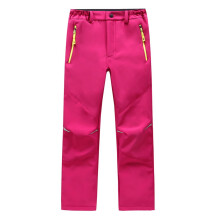 Pantalon softshell pour enfants, doublé polaire, imperméable pour l'hiver