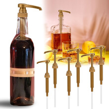 Gold Syrup Pump Dispenser for 750ml Bottles, 28/410 Press