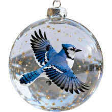 Boule de Noël en cristal transparent en forme de colibri (1 pièce)