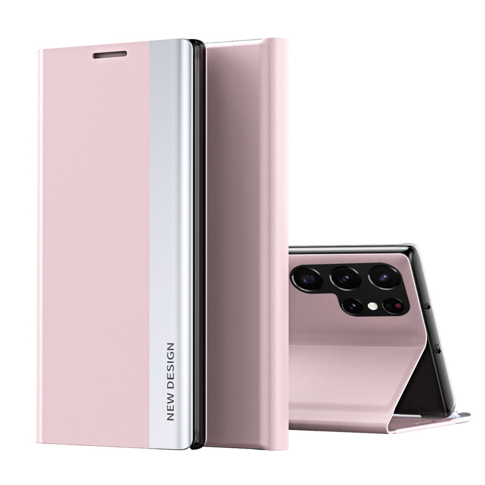Samsung Galaxy S22 Ultra Case Magnetic Leather Flip Pink 9023022324276