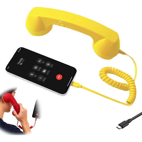 Retro Phone Handset for iPhone with Type-C Cable