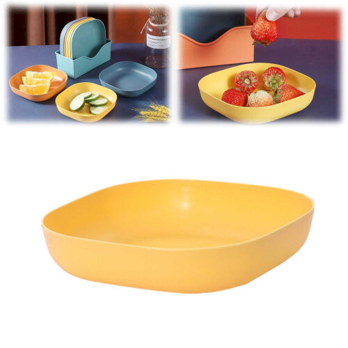Square Wheat Fibre Dinnerware Set 4-Piece