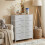 Fabric Dresser with 8 Drawers Light Gray 7