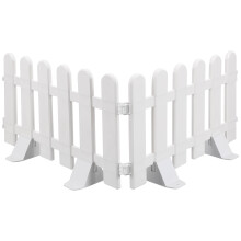 White Plastic Courtyard Fence for Garden Edging 2 pcs