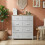 Fabric Dresser with 8 Drawers Light Gray 8