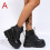 Women's Black Goth Ankle Boots with Bat Wing Buckles 1 Pair 2