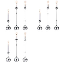 9X Bougeoir en Argent, Bougeoir en Métal, Décoration de Table Romantique pour Salle à Manger, Accessoires de Photographie de Mariage.