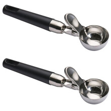 2X Ice Cream-Scoop, Ice Cream-Scooper med Trigger Release, Metal Cookie Scoops, Ice Cream Scoop-Sked