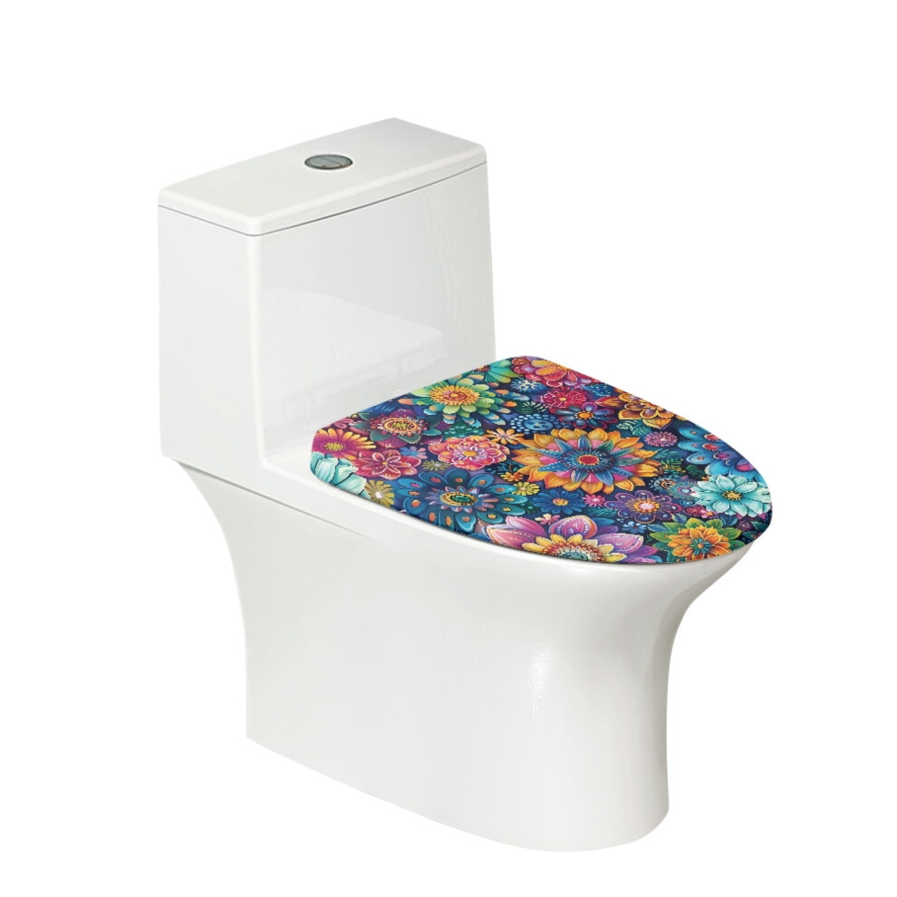 Reusable Washable Toilet Lid Cover Boho Floral 1 Piece 9023022316448