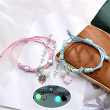 Luminous Cat Star Moon Cross Charm Bracelet Set 2 pcs