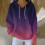 Γυναικείο Ombre Hoodie με τσέπες και κουκούλα με κορδόνι 1
