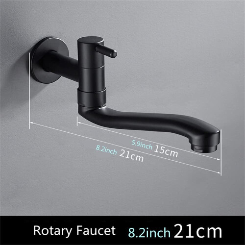 Faucet Uisce Fuar Balla-Feistithe Dubh le haghaidh Doirteal Seomra Folctha, 1
