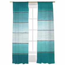 Teal Green Gradient Sheer Curtains 52x108 in Wood Grain
