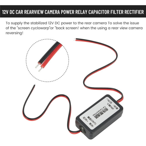 Car Rear View Camera Power Relay Capacitor Filter Connector