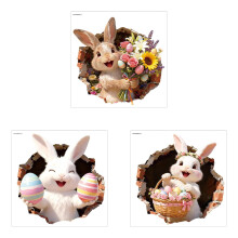 Easter Rabbit and Flower Window Stickers 3 Sheets