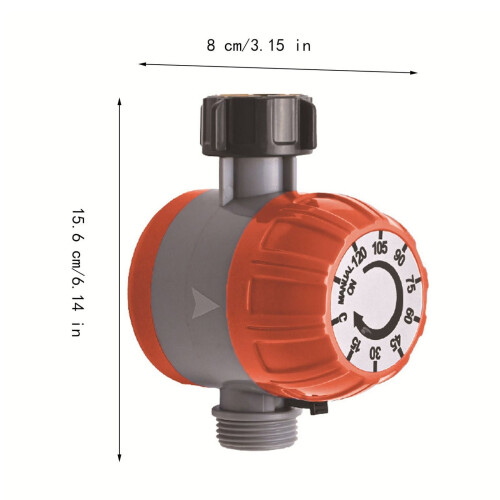 Garden Watering Timer Mechanical 120-min ABS Orange 2