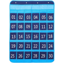 Classroom Organizer Pocket Chart Blue Cloth Iron 10 Pockets