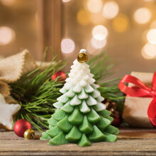 Christmas Tree Scented Candle Green Taper