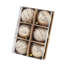 Shatterproof Christmas Tree Balls Beige 6 pcs 3.14 inch