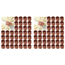 80 Ronds de Serviette en Cuir Synthétique Marron Vintage pour Décoration de Table de Mariage, D'Anniversaire, de Banquet
